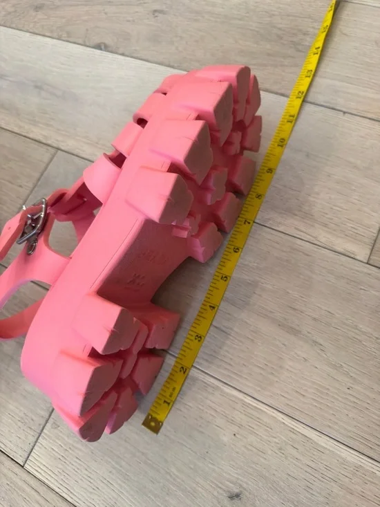 Prada Coral Pink Chunky Jelly Caged Sandals - Picture 5 of 10